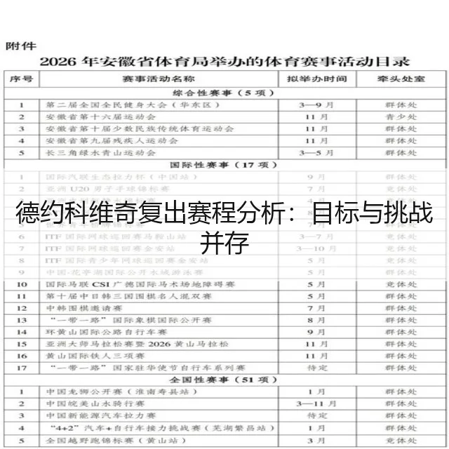德约科维奇复出赛程分析：目标与挑战并存（WorldCupChina）
